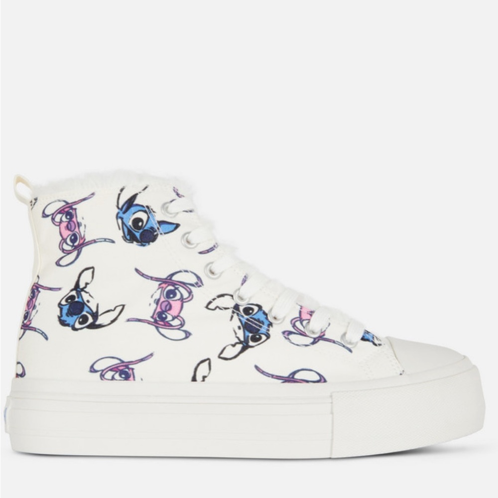 Disney platform Stitch Sneakers with faux fur insides sizes 9, 10 available